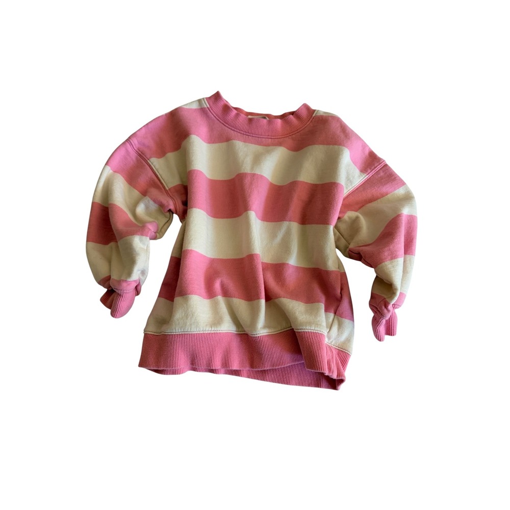 *4for$20 Mix&Match* H&M Toddler Girls Pink & White Striped Sweatshirt Size 3/4T
